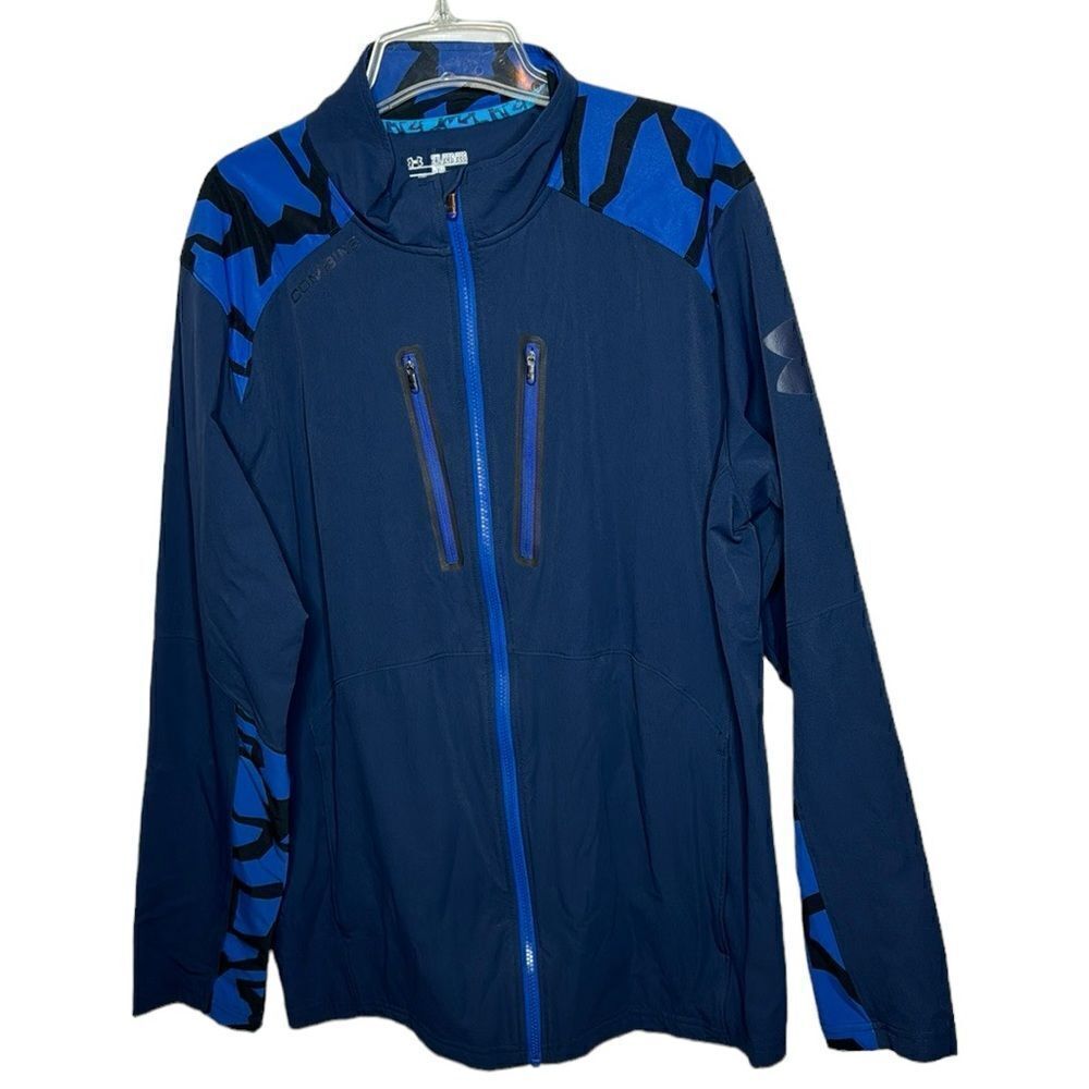 Under Armour Combine Full Zip Navy Track Jacket. Size 2 XL.